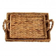 Mud Pie™ Woven Water Hyacinth 2 Piece Accent Tray Set MDPI2360